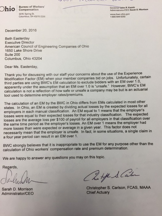 BWC Letter